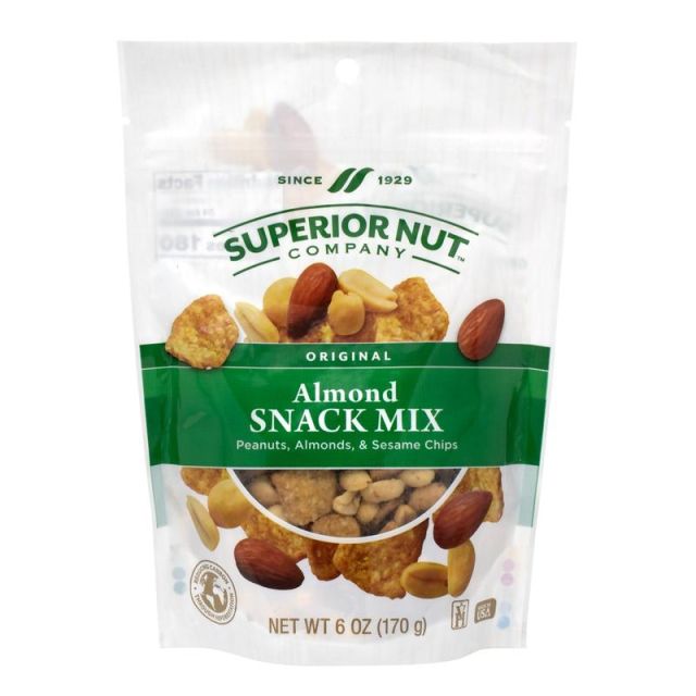 Superior Nut Original Almond Snack Mix, 6 Oz, Pack Of 6 Pouches (Min Order Qty 2) MPN:606