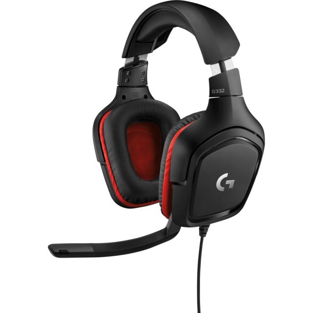 Logitech G332 Gaming Headset - Stereo - Mini-phone (3.5mm) - Wired - 5 Kilo Ohm - 20 Hz - 20 kHz - Over-the-head - Binaural - Circumaural - 6.56 ft Cable - Cardioid, Uni-directional Microphone - Black MPN:981-000755