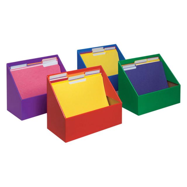 Classroom Keepers Folder Holders, 9 5/8inH x 11 3/4inW x 5 3/4inD, Assorted Colors, Pack Of 4 (Min Order Qty 2) 001328