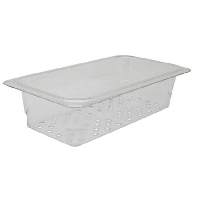 Cambro 1/3 Size Camwear Colander Food Pan, Clear (Min Order Qty 5) MPN:33CLRCW135
