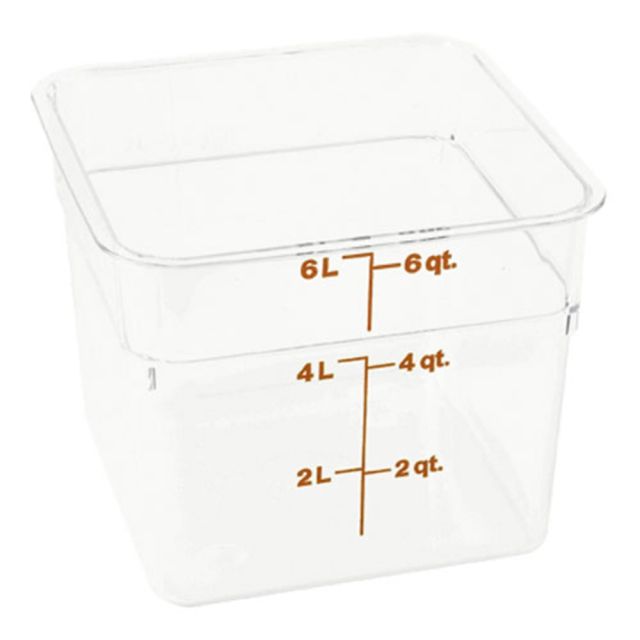 Cambro Food Storage Container, 7 1/8inH x 8 11/16inW x 8 11/16inD, 6 Qt, Clear (Min Order Qty 3) MPN:6SFSCW135