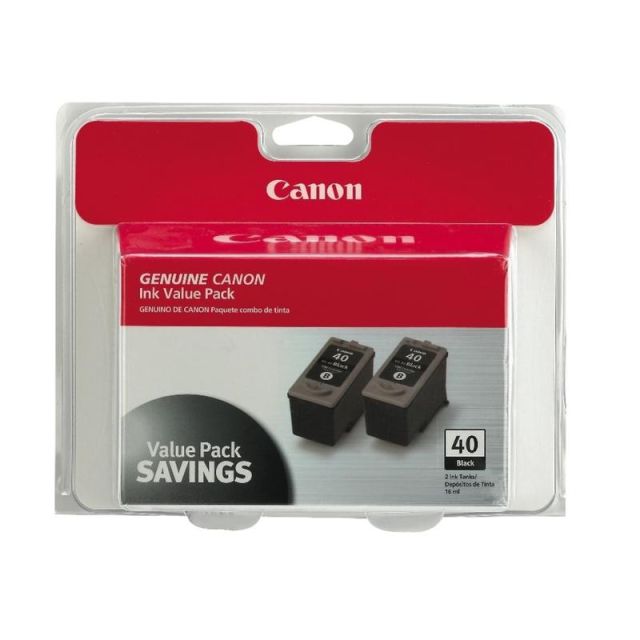 Canon PG-40 ChromaLife 100 Black Ink Cartridges, Pack Of 2, 0615B013 (Min Order Qty 2) MPN:0615B013