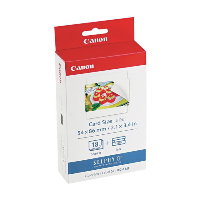 Canon KC-18IF - 18 pcs. labels - for Canon SELPHY CP1000, CP1200, CP1300, CP1500, CP530, CP780, CP790, CP800, CP820, CP910 (Min Order Qty 4) MPN:7741A001
