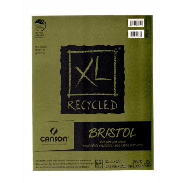 Canson XL Bristol Pad, 11in x 14in, 30% Recycled, Pad Of 25 Sheets (Min Order Qty 4) MPN:100510933