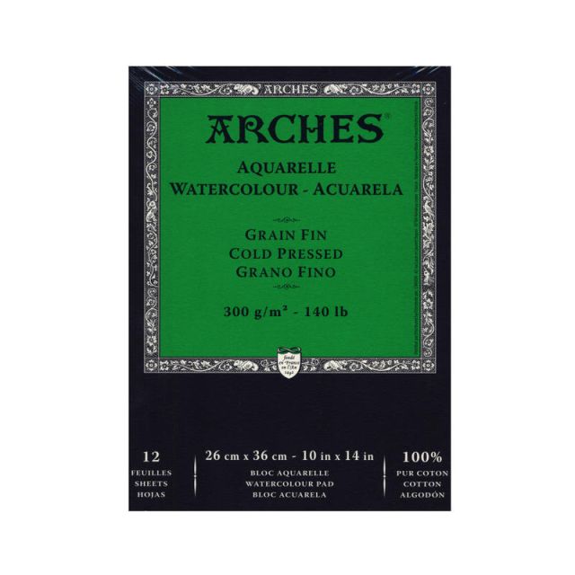 Arches Watercolor Pad, 10in x 14in, Cold-Pressed, 140 Lb, White (Min Order Qty 2) MPN:400014955