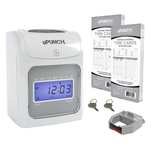 uPunch Calculating Starter Time Clock Set, 50 Employees, 11.25inH x 7inW x 10.25inD, HN2500 MPN:HN2500