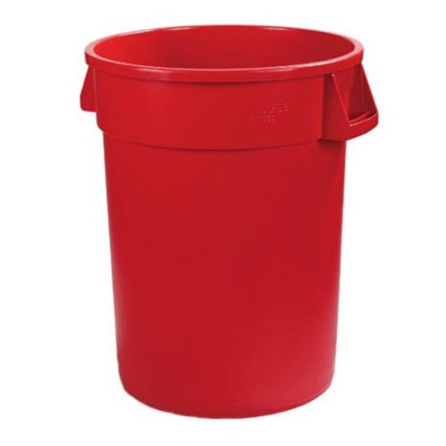 Carlisle Bronco Round Polyethylene Trash Can, 32 Gallons, Red MPN:34103205