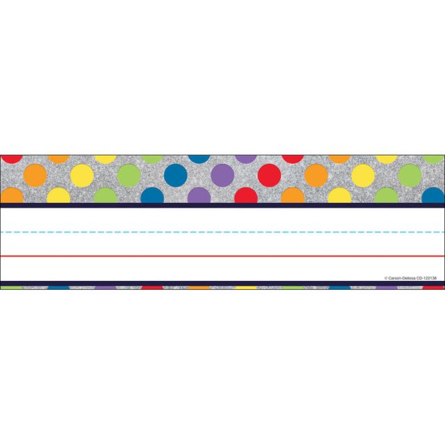 Carson-Dellosa Sparkle And Shine Glitter Desk Nameplates, Rainbow Dots, Pack Of 36 Nameplates (Min Order Qty 11) MPN:122138
