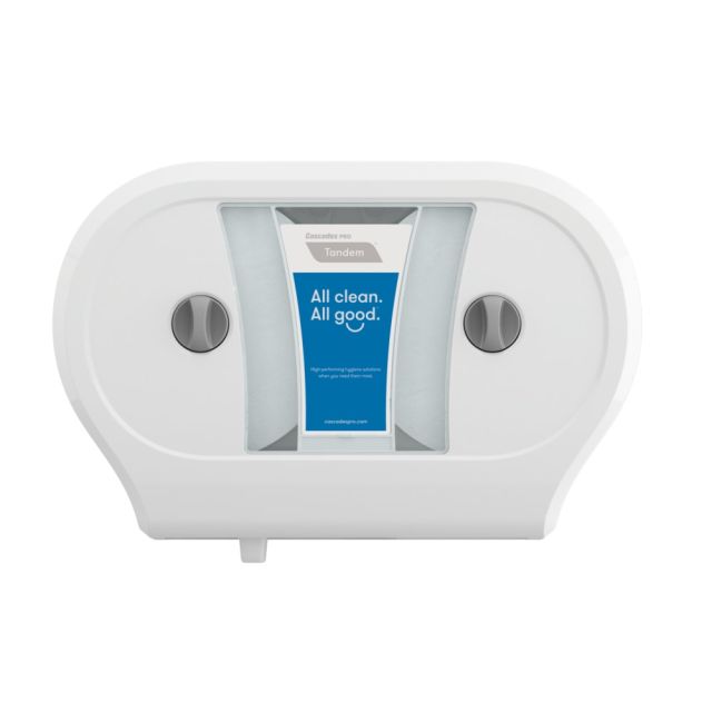 Cascades PRO Tandem Double JRT Bathroom Tissue Dispenser, White (Min Order Qty 4) C244
