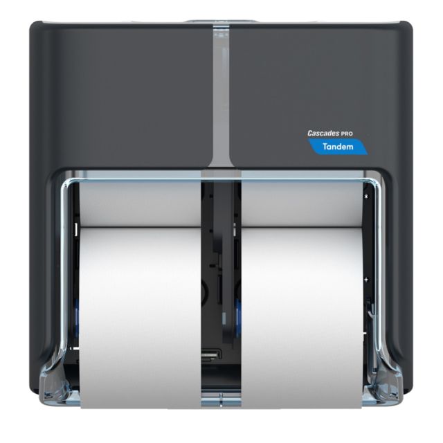 Cascades PRO Tandem 4-Roll High-Capacity Bathroom Tissue Dispenser, Gray (Min Order Qty 3) MPN:C314