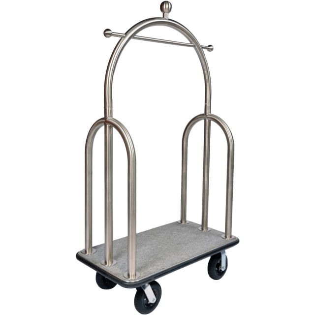 CSL Trident Luggage Cart, 77inH x 44inW x 24inD, Silver/Gray MPN:3599BK-010-GRY