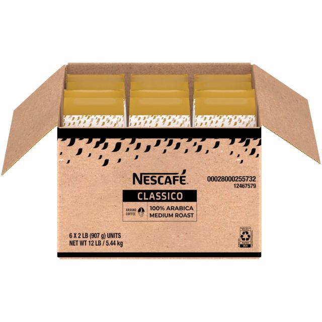 NESCAFE Classico 100% Arabica Roast and Ground Coffee, 2 Lb Bag, Box of 6 Bags MPN:NES25573