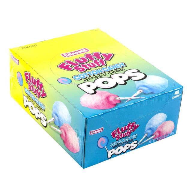 Fluffy Stuff Cotton Candy Pops, Box Of 48 (Min Order Qty 2) MPN:209-00107