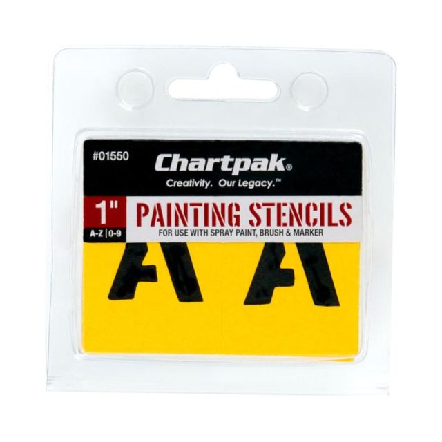 Chartpak Pickett Painting Stencils, Numbers/Letters, 1in (Min Order Qty 6) MPN:01550