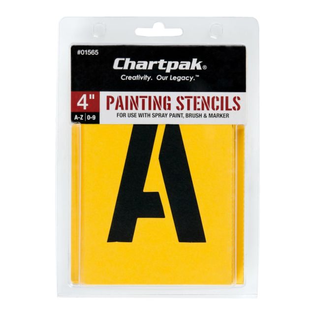 Chartpak Pickett Painting Stencils, Numbers/Letters, 4in (Min Order Qty 4) MPN:01565