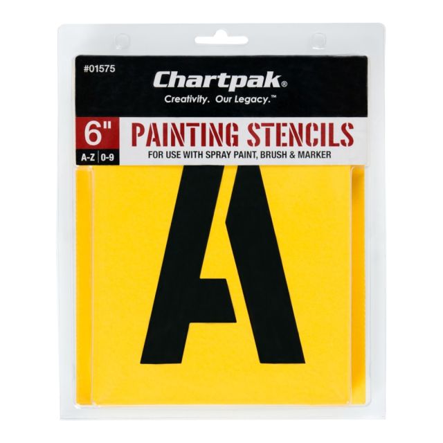 Chartpak Pickett Painting Stencils, Numbers/Letters, 6in (Min Order Qty 3) MPN:01575
