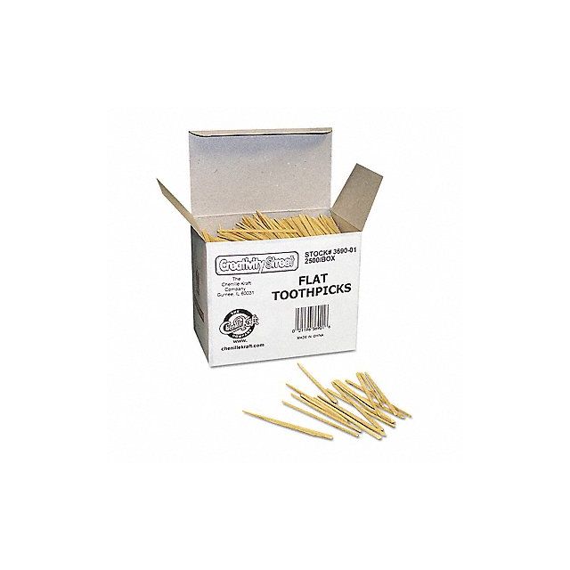Toothpicks Flat Wood PK2500 MPN:3690-01