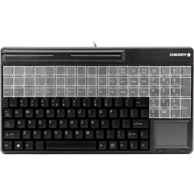 CHERRY SPOS G86-61411 - Keyboard - with touchpad, magnetic card reader - USB - QWERTY - black MPN:G86-61411EUADAA