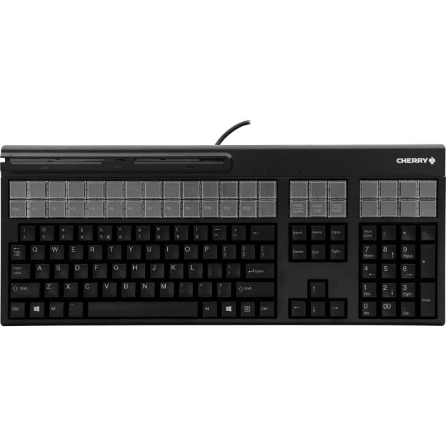 CHERRY LPOS G86-71410 - Keyboard - with magnetic card reader - USB - QWERTY - US - black MPN:G86-71410EUADAA