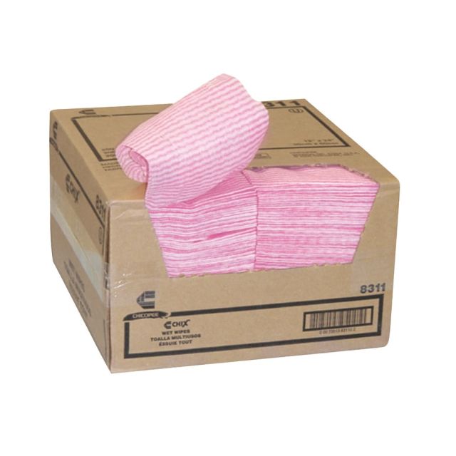 Chicopee Chix Food Service Wet Wipes, 11 1/2in x 24in, Pink, Case Of 200 (Min Order Qty 2) MPN:8507
