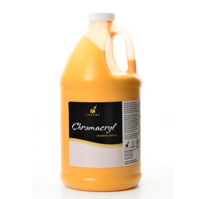 Chroma Chromacryl Students Acrylic Paint, 0.5 Gallon, Warm Yellow (Min Order Qty 2) MPN:1414