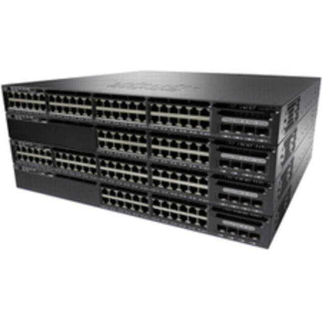Cisco Catalyst 3650-48F 48 Ports Layer 3 Switch Redundant Power Supply (not included) - 48 Ports - Manageable - 10/100/1000Base-T - 3 Layer Supported - 4 SFP Slots - 1U High - Rack-mountable, Desktop - Lifetime Limited Warranty MPN:WS-C3650-48FQ-S