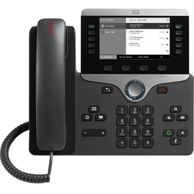 Cisco 8811 IP Phone - Corded - Wall Mountable - Black - 5 x Total Line - VoIP - User Connect License - 2 x Network (RJ-45) - PoE Ports MPN:CP-8811-K9=