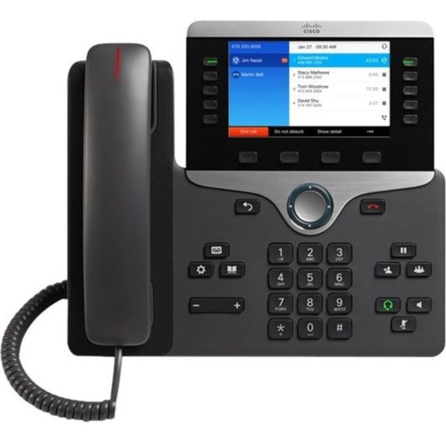 Cisco 8851 IP Phone - Cable - Wall Mountable - VoIP - Caller ID - Speakerphone - 2 x Network (RJ-45) - USB - PoE Ports - (No license included) MPN:CP-8851-K9=