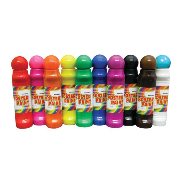 Crafty Dab Poster Paint, 1.62 Oz, Assorted Colors, Pack Of 10 (Min Order Qty 2) MPN:CV-78923