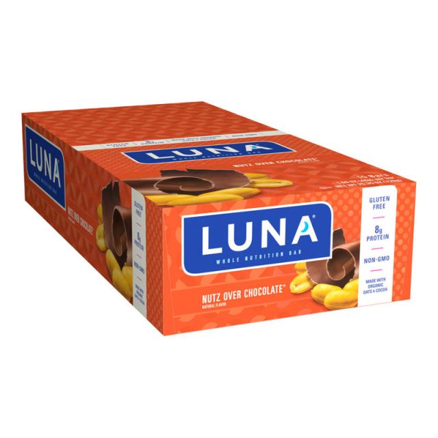 Luna Nutz Over Chocolate Whole Nutrition Bars, 1.69 Oz, Box Of 15 Bars (Min Order Qty 2) MPN:210002