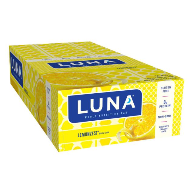 Luna LemonZest Whole Nutritional Bars, 1.69 Oz, Box Of 15 Bars (Min Order Qty 2) MPN:210004