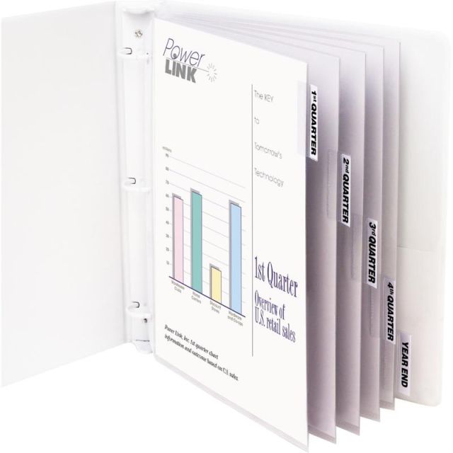 C-Line Top-Loading Sheet Protectors With Tab Inserts, 8 1/2in x 11in, 5-Tab, Clear (Min Order Qty 16) MPN:05557