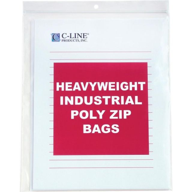 C-Line Heavyweight Industrial Poly Zip Bags - 8-1/2 x 11, 50/BX, 47911 (Min Order Qty 3) MPN:47911