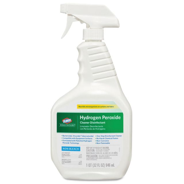 Clorox Healthcare Hydrogen-Peroxide Cleaner/Disinfectant, 32 Oz Bottle, Case Of 9 MPN:CLO 30828