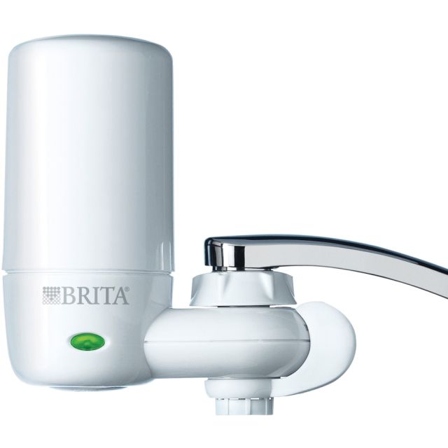 Brita Complete Water Faucet Filtration System with Light Indicator - Faucet - 100 gal Filter Life (Water Capacity) - 216 / Bundle - Blue, White MPN:42201BD