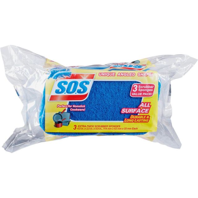 S.O.S. Sponge Scrubbers, Pack of 3 (Min Order Qty 14) MPN:91028