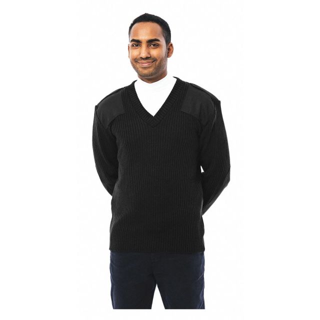 V-Neck Military Sweater Black L MPN:8081