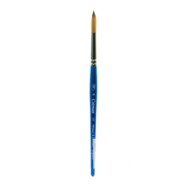 Winsor & Newton Cotman Watercolor Paint Brush 111, Size 10, Round Bristle, Synthetic, Blue (Min Order Qty 4) MPN:5301010