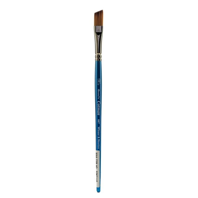 Winsor & Newton Cotman Watercolor Paint Brush 667, 3/8in, Angle Bristle, Synthetic, Blue (Min Order Qty 4) MPN:5367110