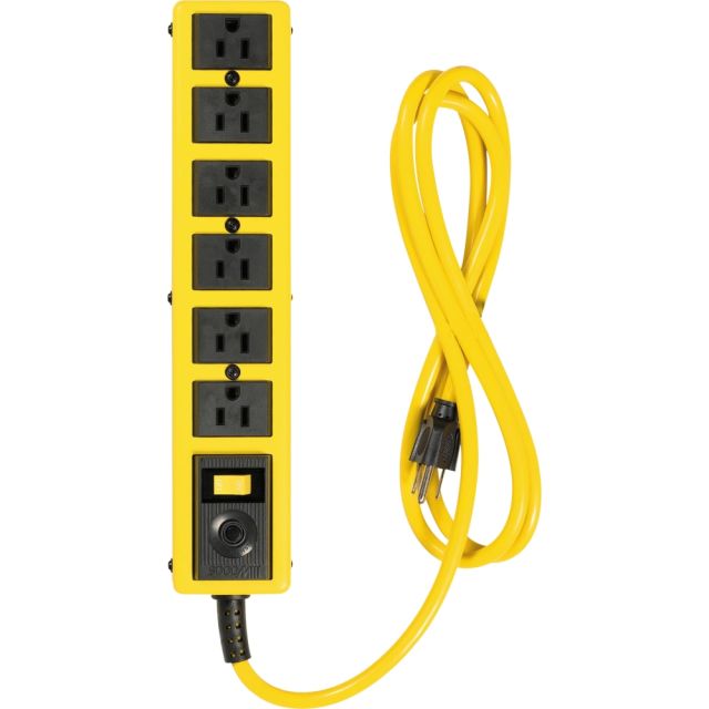 Woods 6 Outlet 6ft Metal Yellow Jacket Strip - 6 x AC Power - 6 ft Cord - 125 V AC Voltage - 1875 W (Min Order Qty 3) MPN:5139