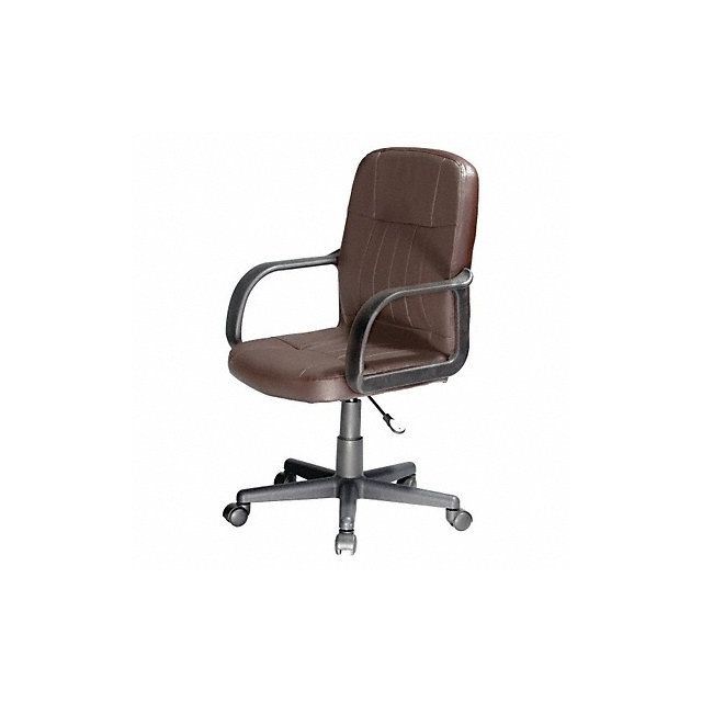 Desk Chair Leather Brown 15-19 Seat Ht MPN:60-5607M08