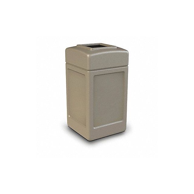 Square Waste Container Beige 42 gal lon MPN:732102