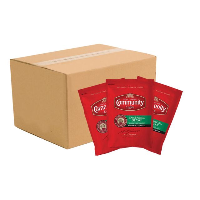 Community Coffee Arabica Single-Serve Coffee Packets, Cafe Special Decaffeinated, Carton Of 20 (Min Order Qty 2) MPN:3570015405