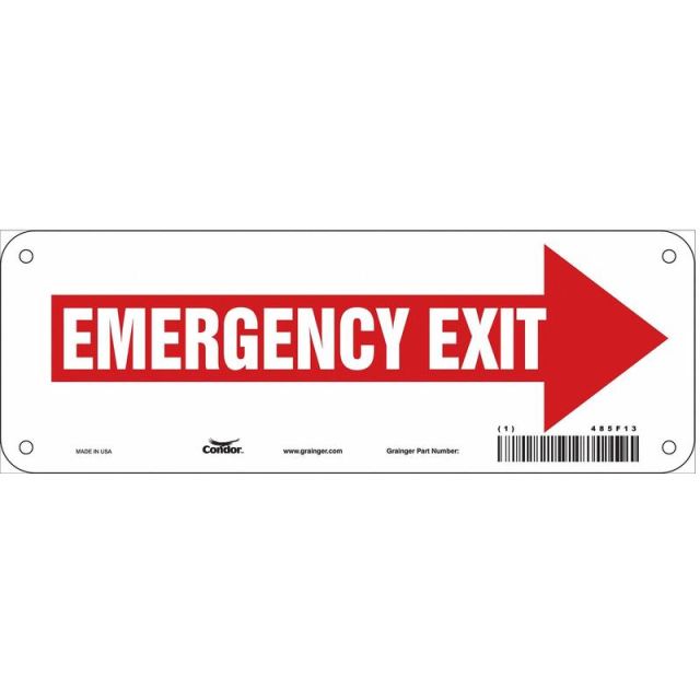 Safety Sign 3.5in x 10in Glow Vinyl MPN:485F13