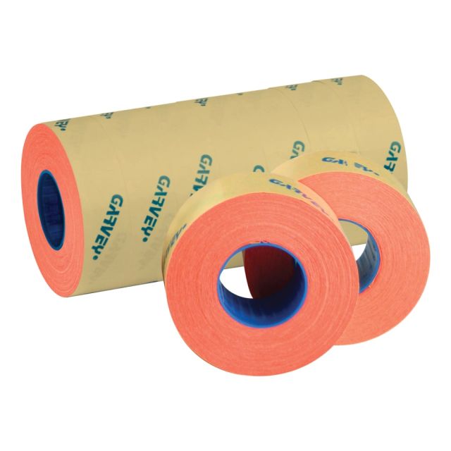 Garvey Price Marking Labels, Fluorescent Red, 1,200 Labels Per Roll, Pack Of 9 Rolls (Min Order Qty 2) MPN:098471