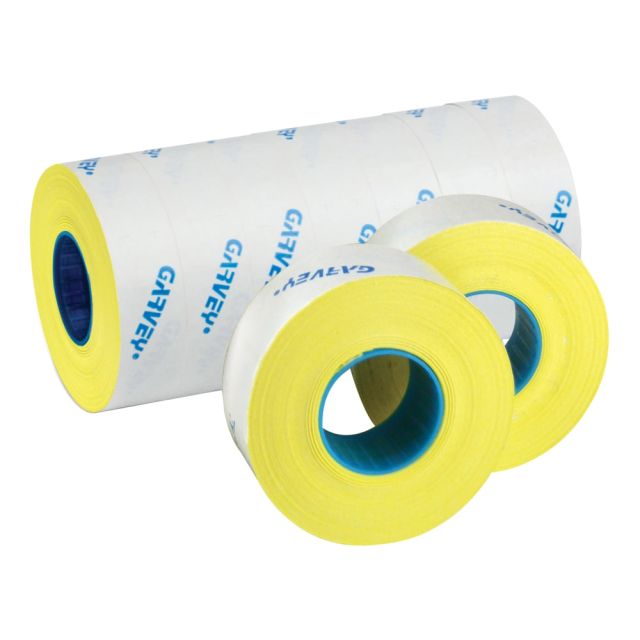 Garvey Price Marking Labels, Fluorescent Yellow, 1,200 Labels Per Roll, Pack Of 9 Rolls (Min Order Qty 2) MPN:098472
