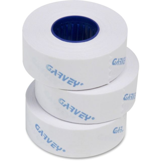 Garvey Contact Labelers 1-Line Labels, 7/16in x 13/16in, White, 1,200 Labels Per Roll, Box Of 16 Rolls (Min Order Qty 2) MPN:90947