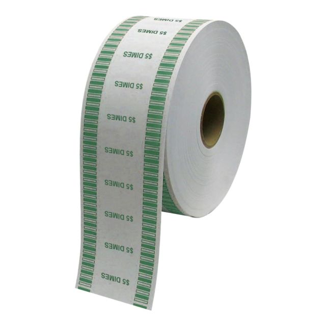 Control Group Automatic Coin Wraps, Dimes, Green, 2,000 Wraps Per Roll, Pack Of 8 Rolls MPN:575036