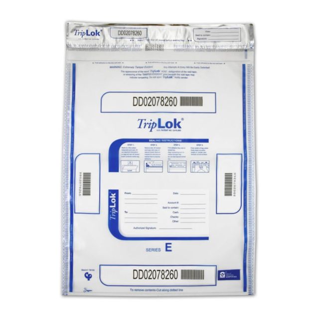 Control Group TripLOK Security Bags, 20in x 15in, Clear, Pack Of 250 Bags MPN:585048