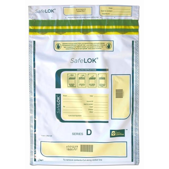 Control Group Tamper-Evident Deposit Bags, 12in x 16in, White, Pack Of 100 (Min Order Qty 3) MPN:G73712W